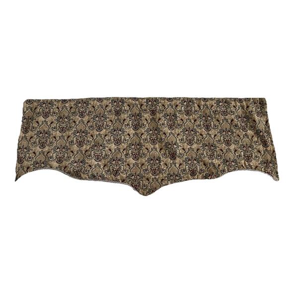 Vintage 90s Springs Global Luxury Window Treatment Valance Tapestry Damask 50x21 - Picture 1 of 7